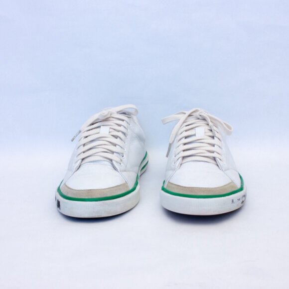 650$ BALENCIAGA - Match Tennis Distressed Leather Sneakers - Men - White Size 10 - Picture 3 of 16